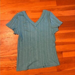 PILCRO x Anthropologie Turquoise V-Neck Tee